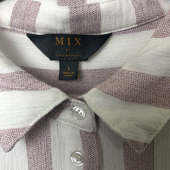 MIX | 41 Hawthorn Top Button Up Stripe Blouse Shirt Large - Picture 6 of 8